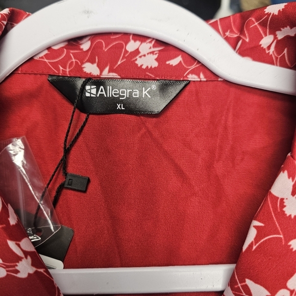 Allegra K Women's Button Up Short Sleeve A-Line Chiffon Vintage Floral Shirt Dre - Picture 8 of 9